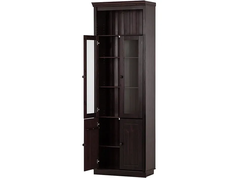 Kirjahylly Loft24 Anita Havana/lakattu - Havana/lakattu - Säilytys - Kaappi - Vitriini