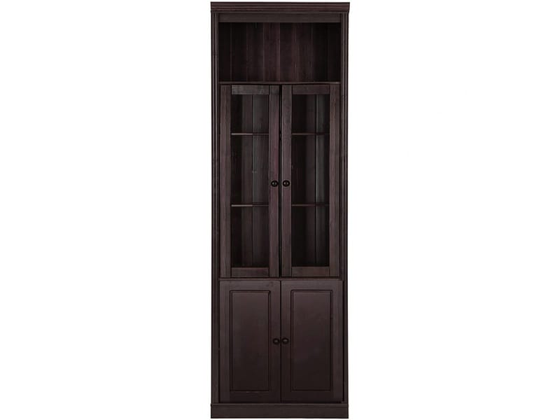Kirjahylly Loft24 Anita Havana/lakattu - Havana/lakattu - Säilytys - Kaappi - Vitriini