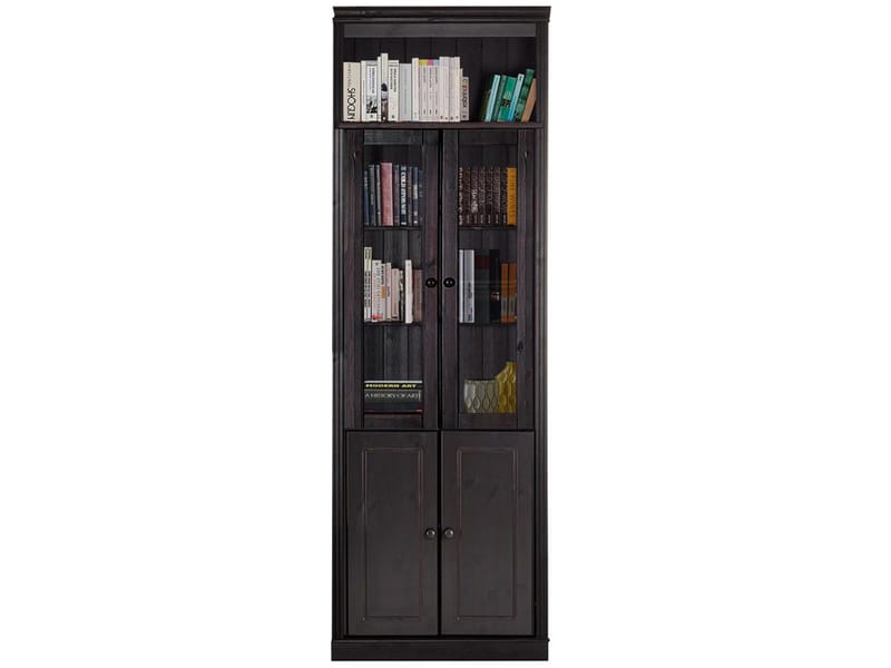 Kirjahylly Loft24 Anita Havana/lakattu - Havana/lakattu - Säilytys - Kaappi - Vitriini