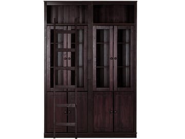 Kirjahylly Loft24 Anita Havana/lakattu - Havana/lakattu - Säilytys - Kaappi - Vitriini