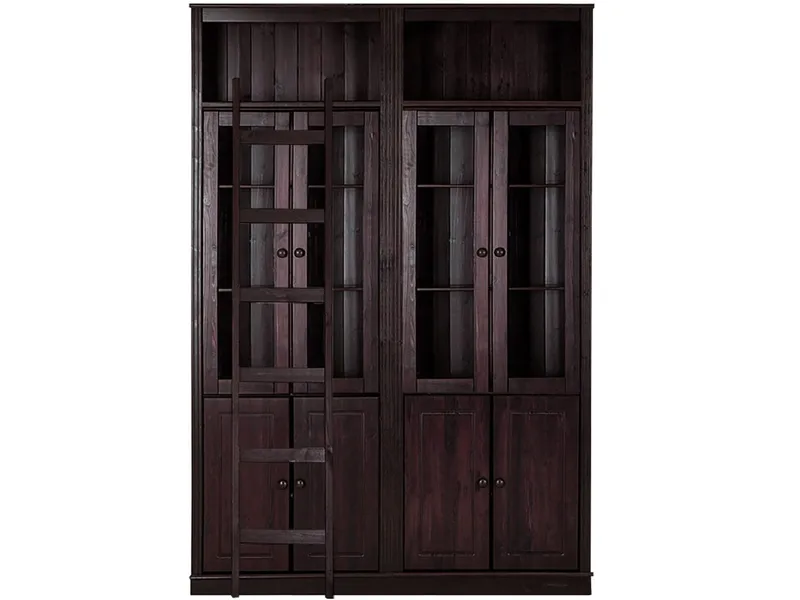 Kirjahylly Loft24 Anita Havana/lakattu - Havana/lakattu - Säilytys - Kaappi - Vitriini
