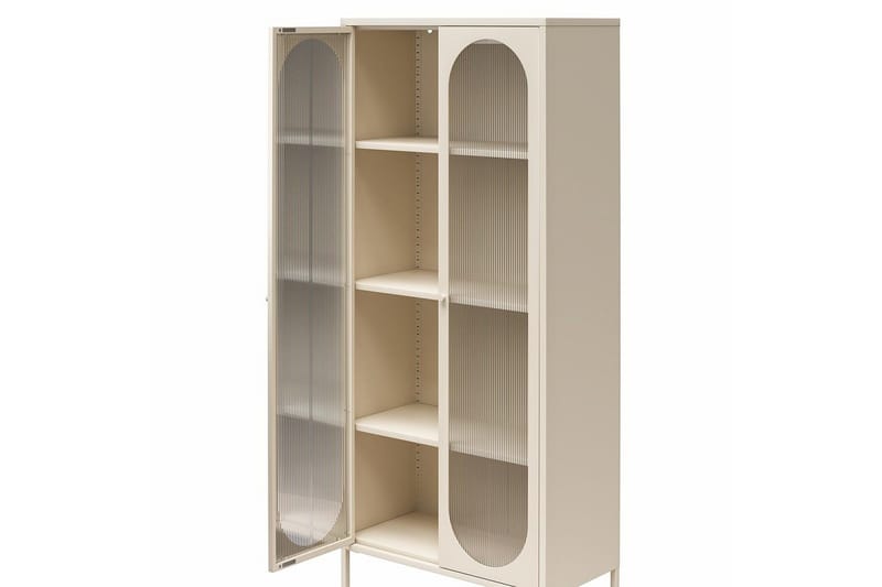 Korkea kaappi Luna Pergamentti - Pergamentti - Säilytys - Kaappi - Vitriini
