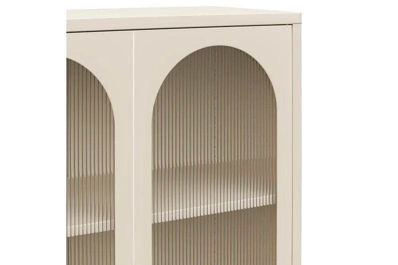 Korkea kaappi Luna Pergamentti - Pergamentti - Säilytys - Kaappi - Vitriini