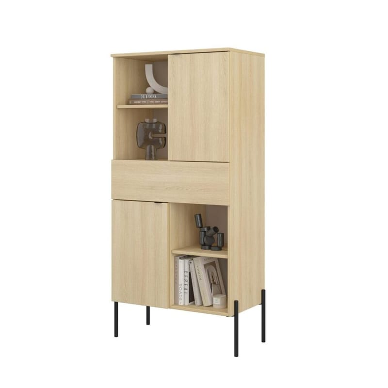 Korkeakaappi Ore 2 ovea 1 laatikko - Lindbergin tammi - Säilytys - Kaappi - Säilytyskaappi