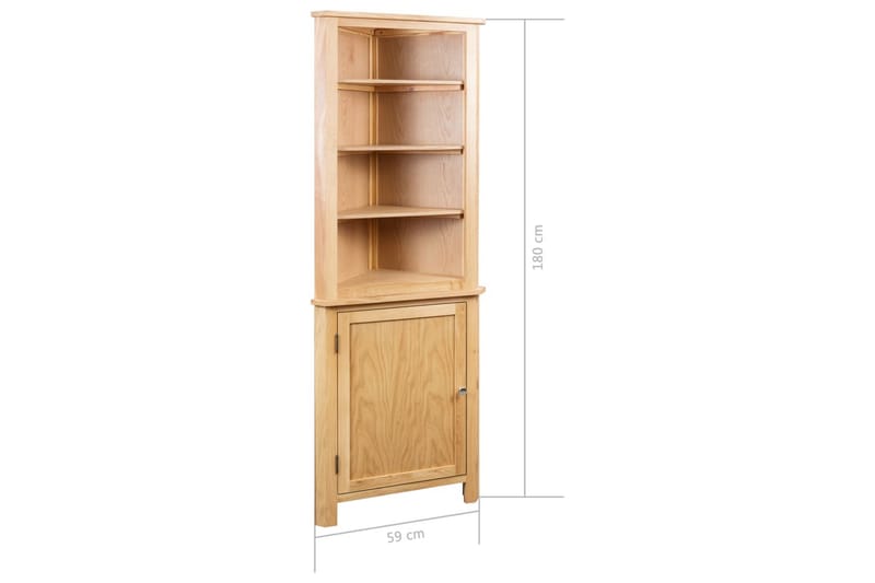 Kulmakaappi 59x36x180 cm täystammi - Ruskea - Säilytys - Kaappi - Kulmakaappi