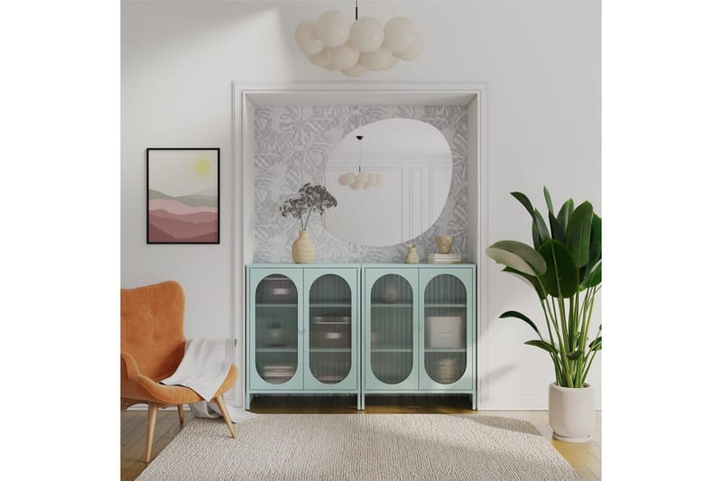 Lääkekaappi Loft24 Kaappi Luna 80x40x102 cm, taivaansininen Light Blue,Blå - Säilytys - Kaappi - Säilytyskaappi