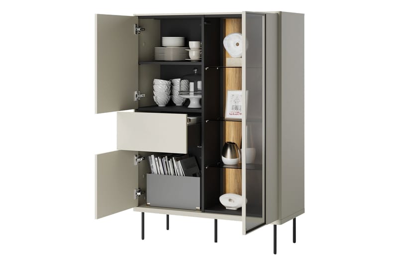 Levisa Vitriinikaappi 98x140 cm - Kasmirmatto - Säilytys - Kaappi - Vitriini