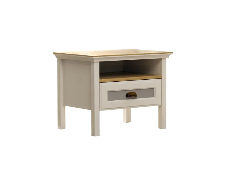 Lilena Yöpöytä 60 cm, Kerma, tammi, harmaa