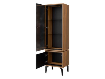 Lorvenn Vitriinikaappi 54x182 cm - Ruskea/Musta - Säilytys - Kaappi - Vitriini