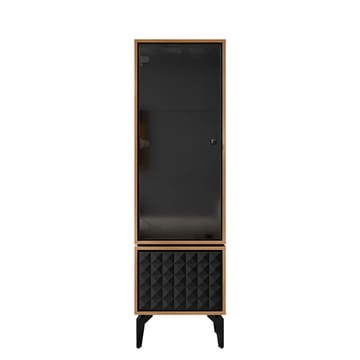 Lorvenn Vitriinikaappi 54x182 cm - Ruskea/Musta - Säilytys - Kaappi - Vitriini