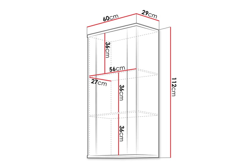 Lyrosen Vitriinikaappi 60x112 cm - Beige - Säilytys - Kaappi - Vitriini