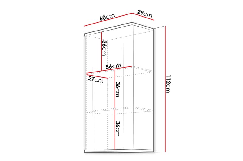 Lyrosen Vitriinikaappi 60x112 cm - Beige - Säilytys - Kaappi - Vitriini