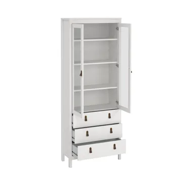 Madrid vitriinikaappi 2 lasiovella 3 laatikolla 78x199 cm - Säilytys - Kaappi - Vitriini
