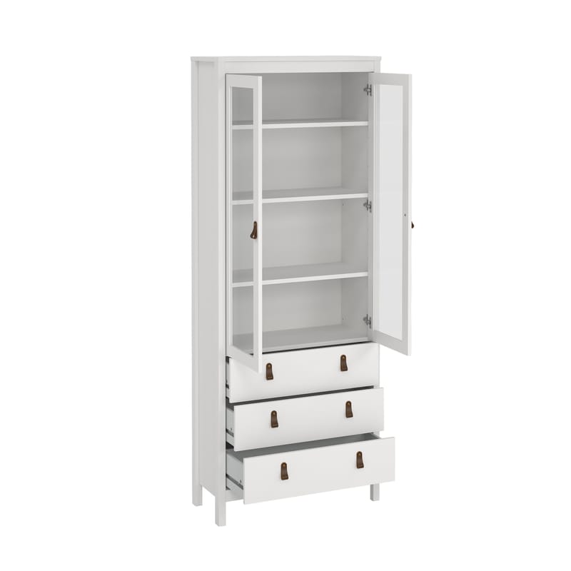 Madrid vitriinikaappi 2 lasiovella 3 laatikolla 78x199 cm - Säilytys - Kaappi - Vitriini