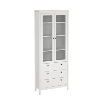Madrid vitriinikaappi 2 lasiovella 3 laatikolla 78x199 cm - Säilytys - Kaappi - Vitriini