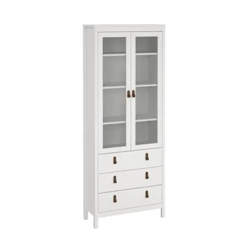 Madrid vitriinikaappi 2 lasiovella 3 laatikolla 78x199 cm - Säilytys - Kaappi - Vitriini