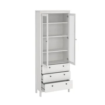 Madrid vitriinikaappi 2 lasiovella 3 laatikolla 78x199 cm - Säilytys - Kaappi - Vitriini