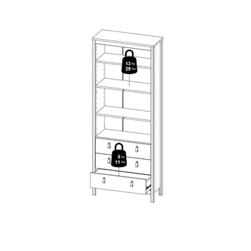 Madrid vitriinikaappi 2 lasiovella 3 laatikolla 78x199 cm - Säilytys - Kaappi - Vitriini