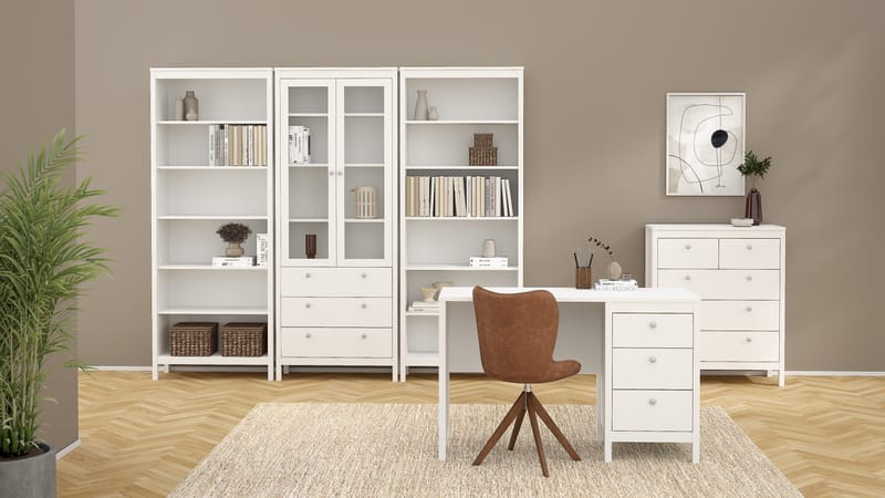 Madrid vitriinikaappi 2 lasiovella 3 laatikolla 78x199 cm - Säilytys - Kaappi - Vitriini