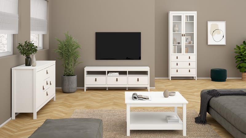 Madrid vitriinikaappi 2 lasiovella 3 laatikolla 78x199 cm - Säilytys - Kaappi - Vitriini