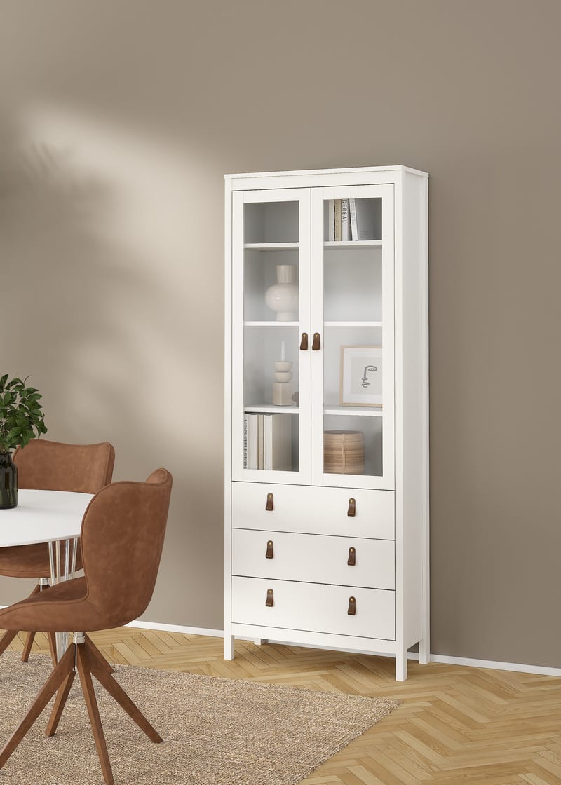 Madrid vitriinikaappi 2 lasiovella 3 laatikolla 78x199 cm - Säilytys - Kaappi - Vitriini