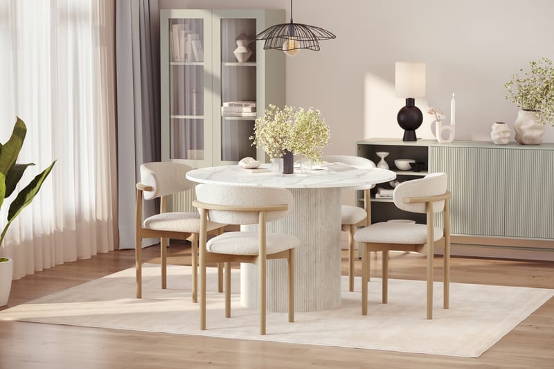 Matterhorn Vitriinikaappi - Lasikaappi 40 cm syvä 80 cm leveä 170 cm korkea - Beige - Säilytys - Kaappi - Vitriini