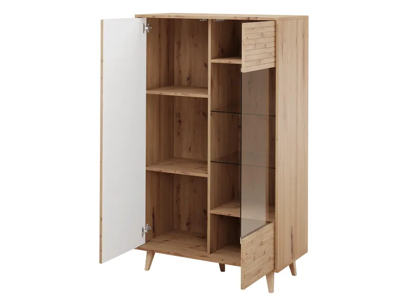 Merlas Vitriinikaappi 86x140 cm - Ruskea - Säilytys - Kaappi - Vitriini