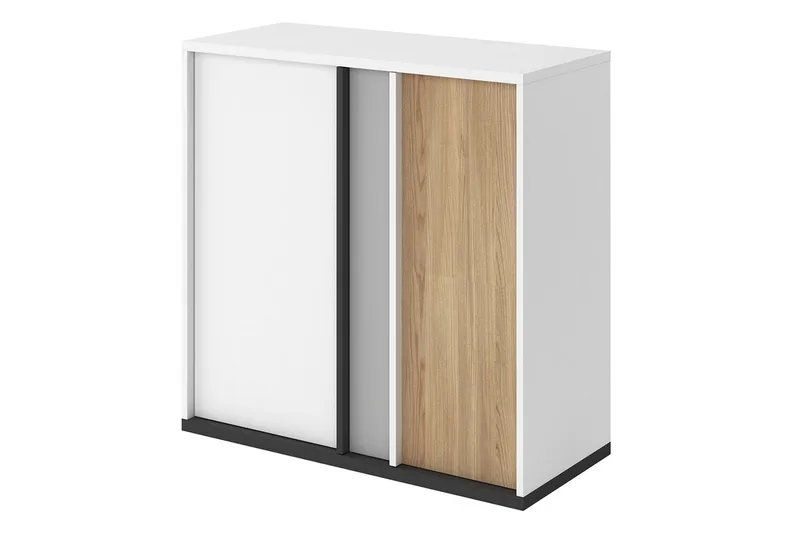 Metropolitan Highboard, Ruskea/Valkoinen/Vaaleanharmaa/Musta