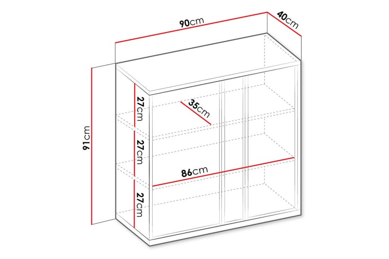 Metropolitan Highboard - Ruskea/Valkoinen/Vaaleanharmaa/Musta - Säilytys - Kaappi - Säilytyskaappi