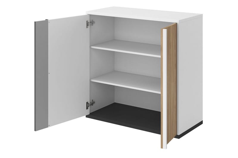 Metropolitan Highboard - Ruskea/Valkoinen/Vaaleanharmaa/Musta - Säilytys - Kaappi - Säilytyskaappi