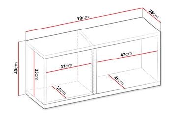 Metropolitan Highboard - Valkoinen/Vaaleanharmaa/Musta - Säilytys - Kaappi - S äilytyskaappi