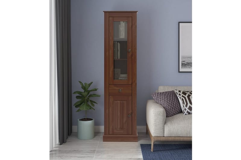 Mille Vitriinikaappi 47x182 cm - Ruskea - Säilytys - Kaappi - Vitriini