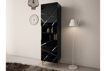 Mintiz Vitriinikaappi 55x199 cm - Musta - Säilytys - Kaappi - Vitriini