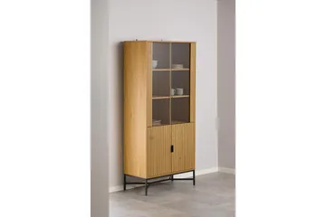 Minu Vitriinikaappi 80x180 cm - Luonnonväri - Säilytys - Kaappi - Vitriini