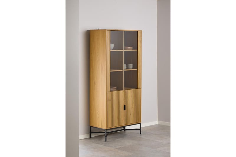 Minu Vitriinikaappi 80x180 cm - Luonnonväri - Säilytys - Kaappi - Vitriini