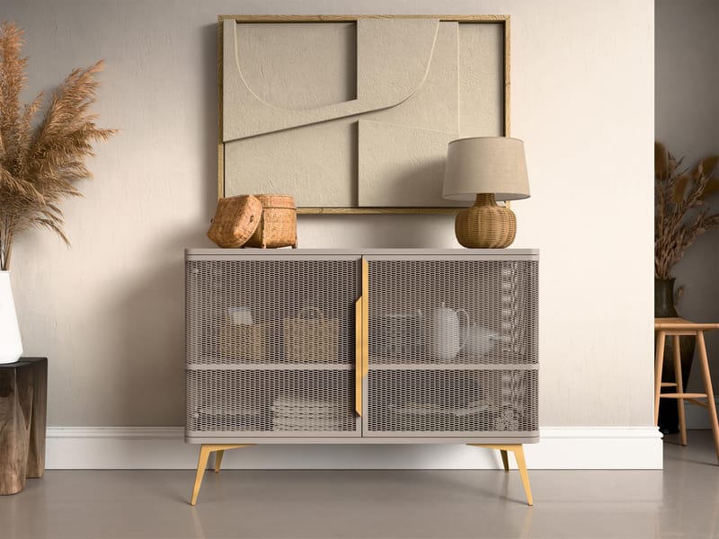 Mireva senkki 120 cm - beige/kulta - Säilytys - Kaappi - Baarikaappi
