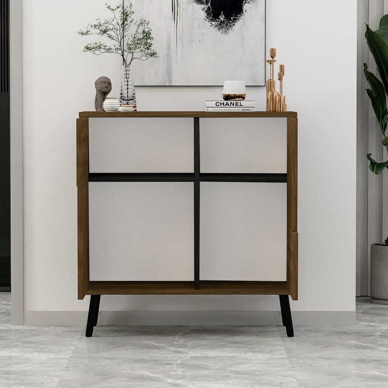 Monikäyttöinen kaappi Homitis Darien (76,5 x 79,5 x 35 cm) Istanbul-pähkinä musta puu - Säilytys - Kaappi - Säilytyskaappi