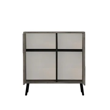 Monikäyttöinen kaappi Homitis Darien (76,5 x 79,5 x 35 cm) Marmori musta puu - Säilytys - Kaappi - Säilytyskaappi