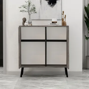Monikäyttöinen kaappi Homitis Darien (76,5 x 79,5 x 35 cm) Marmori musta puu - Säilytys - Kaappi - Säilytyskaappi