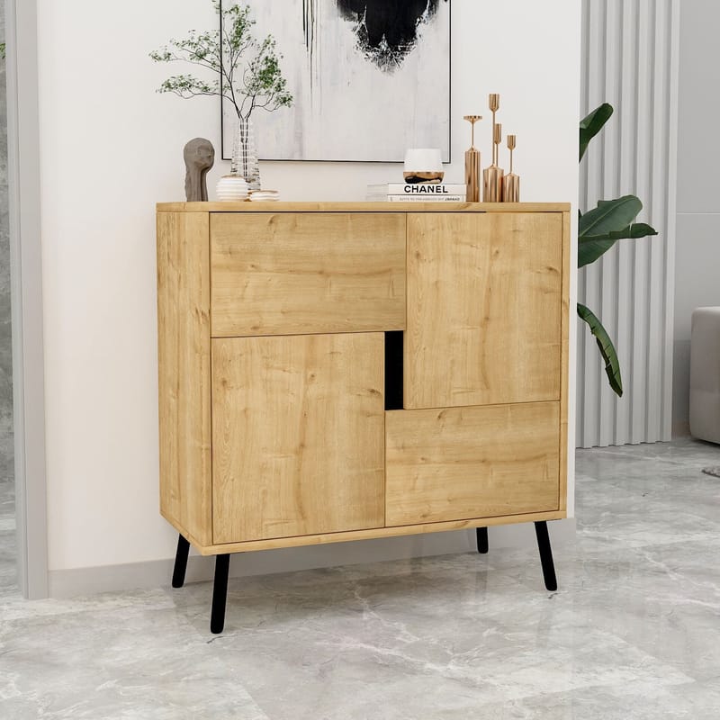 Monikäyttöinen kaappi Homitis Darien (76,5 x 79,5 x 35 cm) Sapphire-tammi musta puu - Säilytys - Kaappi - Säilytyskaappi