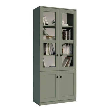 Monitoimikaappi Hanah Home Lisa 1600-135 (80 x 190 x 37 cm) vihreä - Vihreä - Säilytys - Kaappi - Vitriini