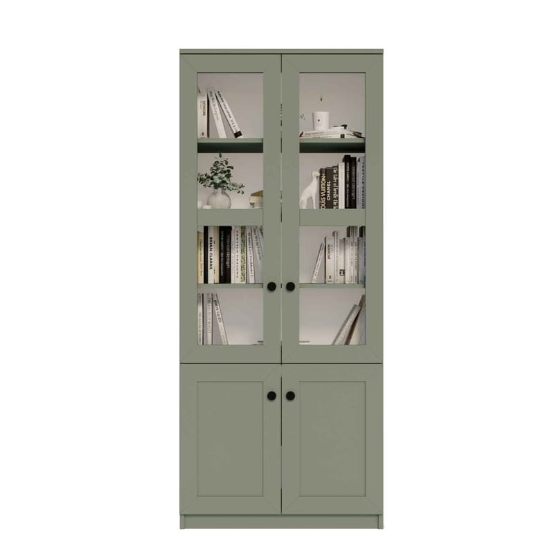 Monitoimikaappi Hanah Home Lisa 1600-135 (80 x 190 x 37 cm) vihreä - Vihreä - Säilytys - Kaappi - Vitriini