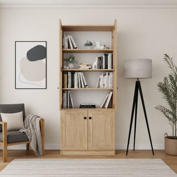 Monitoimikaappi Hanah Home Lisa (80 x 190 x 37 cm) Sapphire Oak - Sapphire Oak - Säilytys - Kaappi - Vitriini