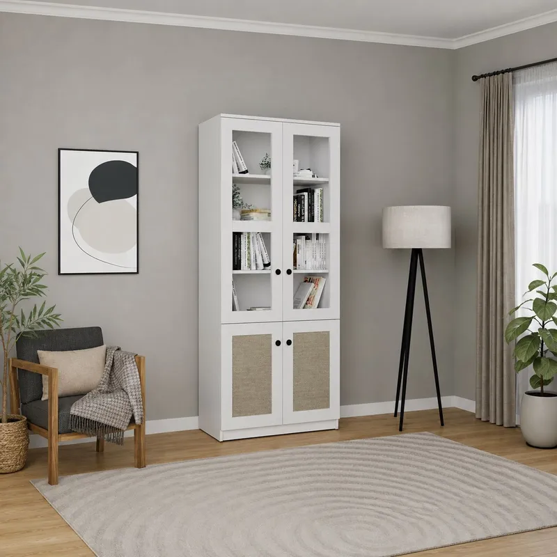 Monitoimikaappi Hanah Home Lisa (80 x 190 x 37 cm) Valkoinen, Valkoinen