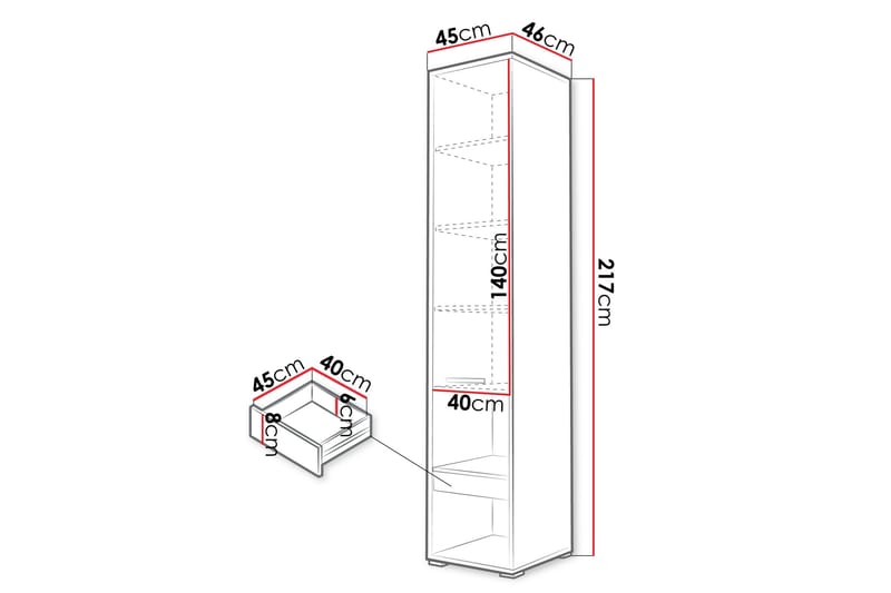 Rauk Highboard - Harmaa - Säilytys - Kaappi - Säilytyskaappi
