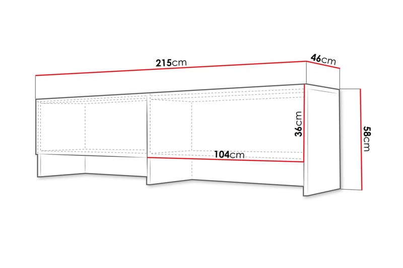Rauk Highboard - Harmaa - Säilytys - Kaappi - Säilytyskaappi