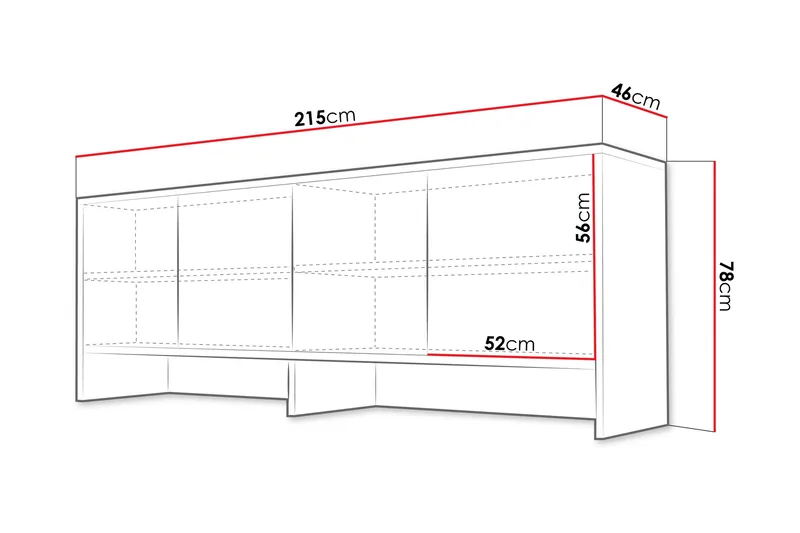 Rauk Highboard - Harmaa - Säilytys - Kaappi - Säilytyskaappi