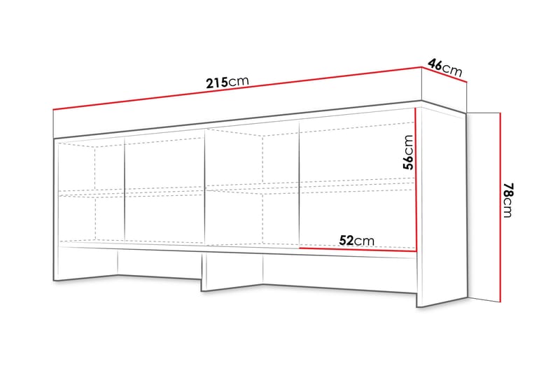 Rauk Highboard - Valkoinen - Säilytys - Kaappi - Säilytyskaappi