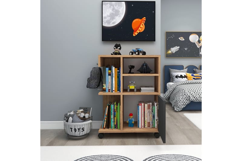 Rebus Senkki - Vaalea Ruskea/Puu/Antrasiitti - Säilytys - Kaappi - Säilytyskaappi