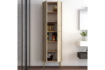 Retzow Korkeakaappi - Beige - Säilytys - Kaappi - Säilytyskaappi